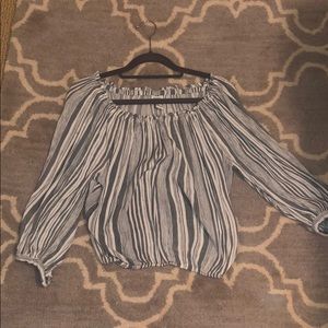 Off the shoulder striped top